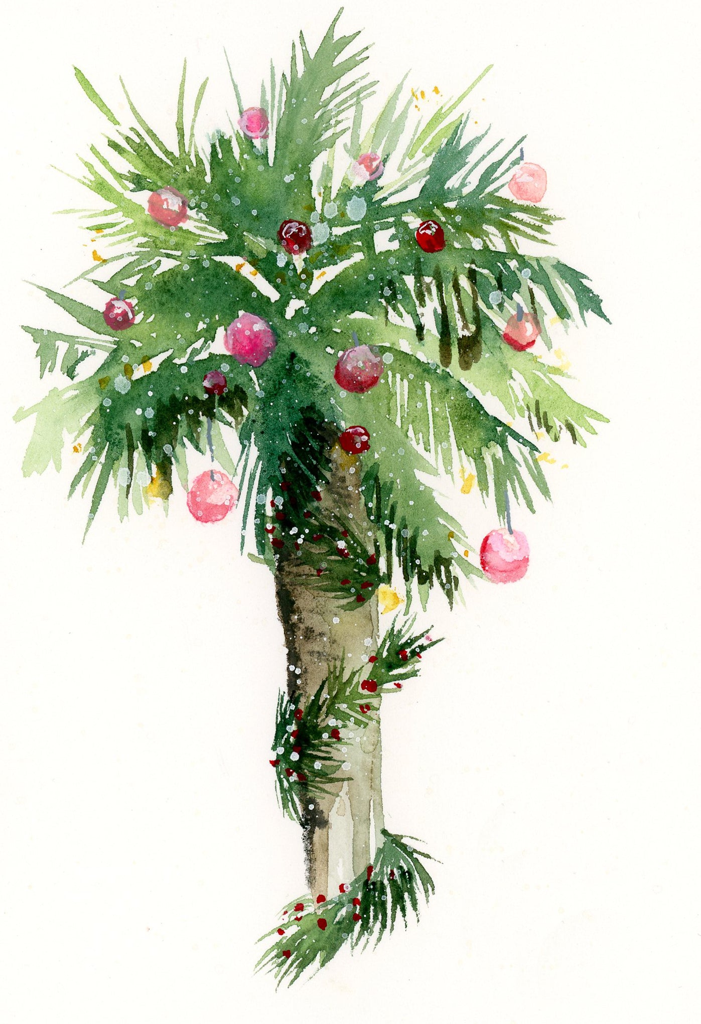 Snowy Palmetto Holiday Greeting Card 4 Pack