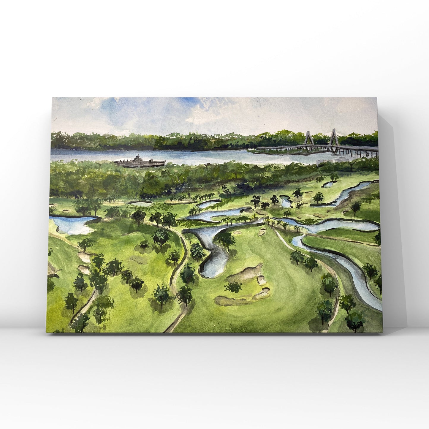 Patriots Point Links- Giclee Print- Charleston, SC