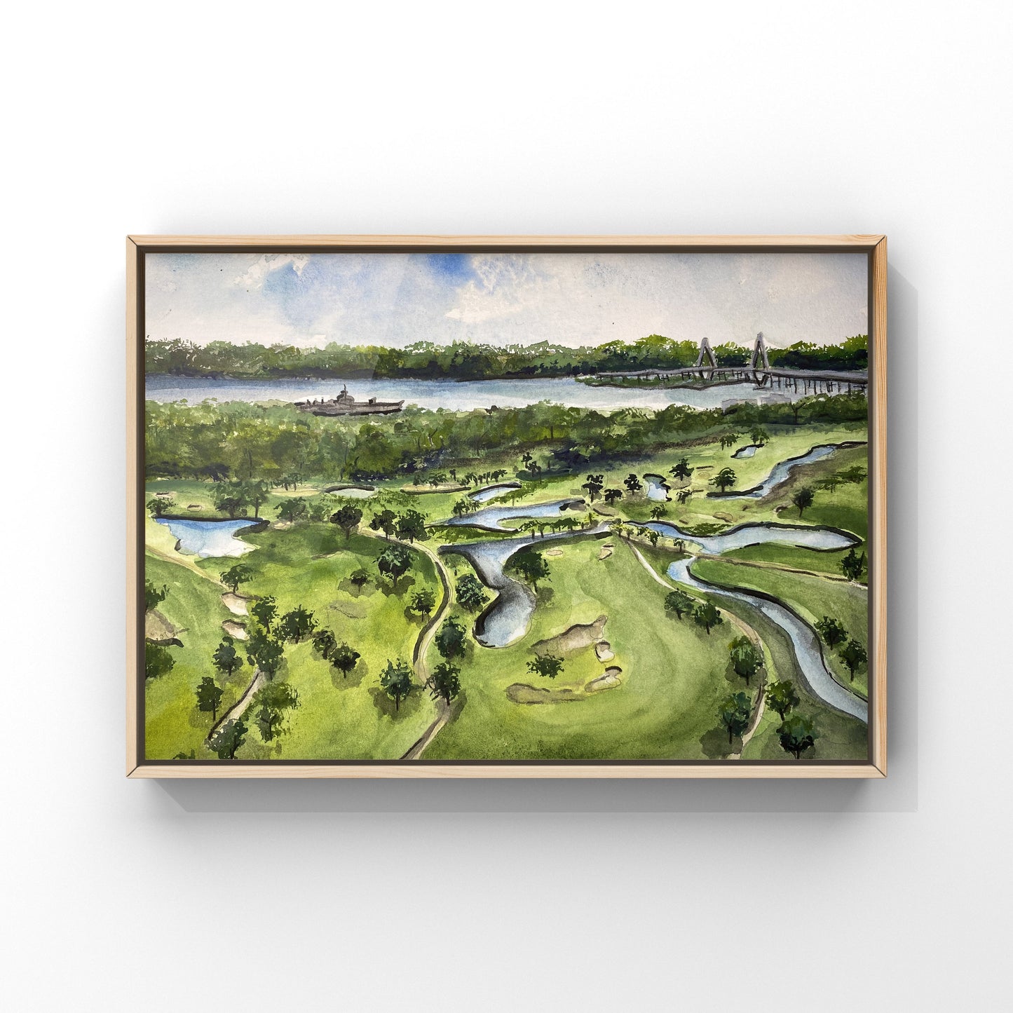 Patriots Point Links- Giclee Print- Charleston, SC
