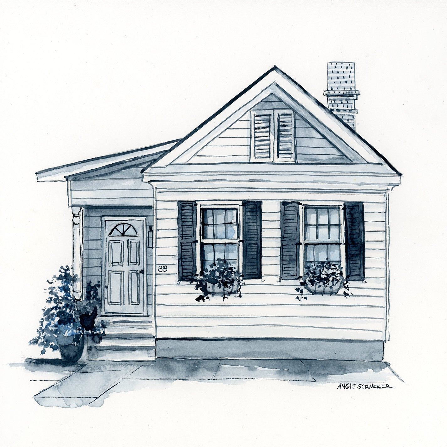 Freedman's Cottage- 38 Kennedy - Original Watercolor