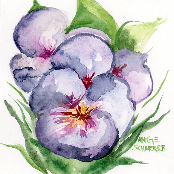 Violets- Original Watercolor