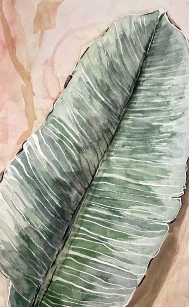 Banana Leaf IV Original Watercolor - Riverlight Art Studio