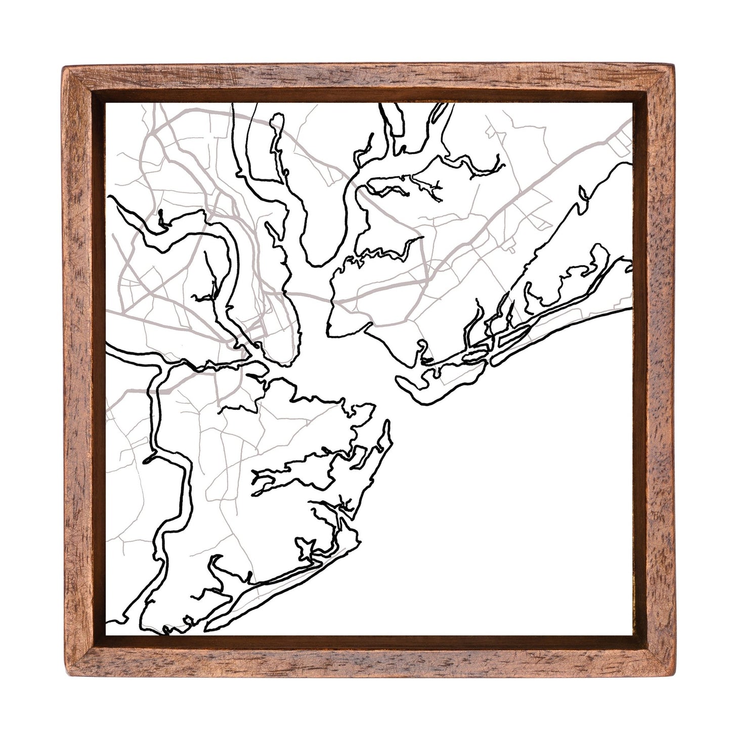 Charleston, SC Map- Line Drawing - Riverlight Art Studio