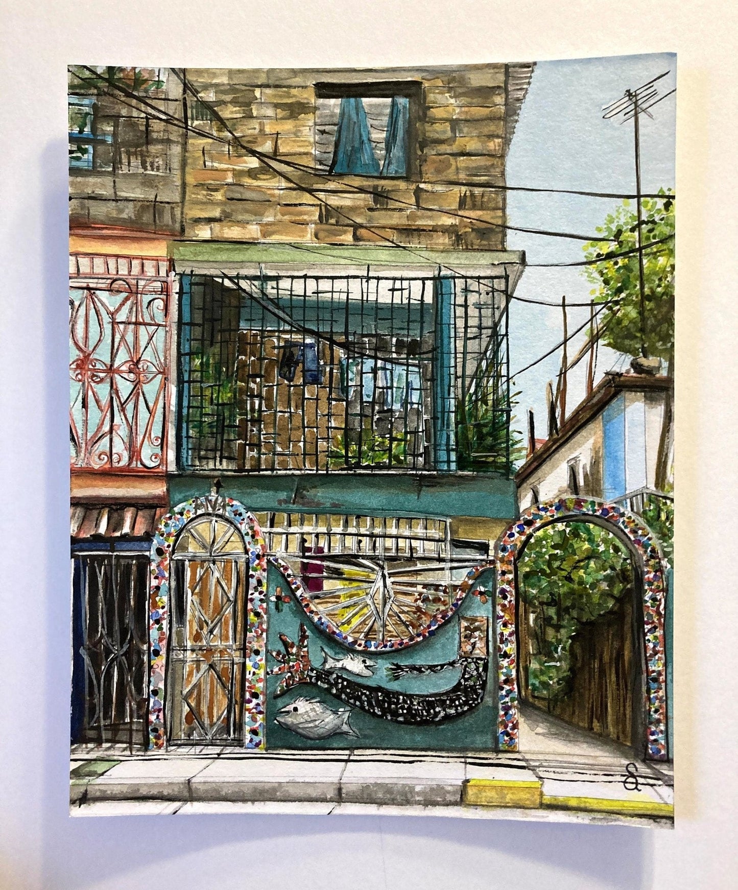 Havana Mosaic Original Watercolor - Riverlight Art Studio