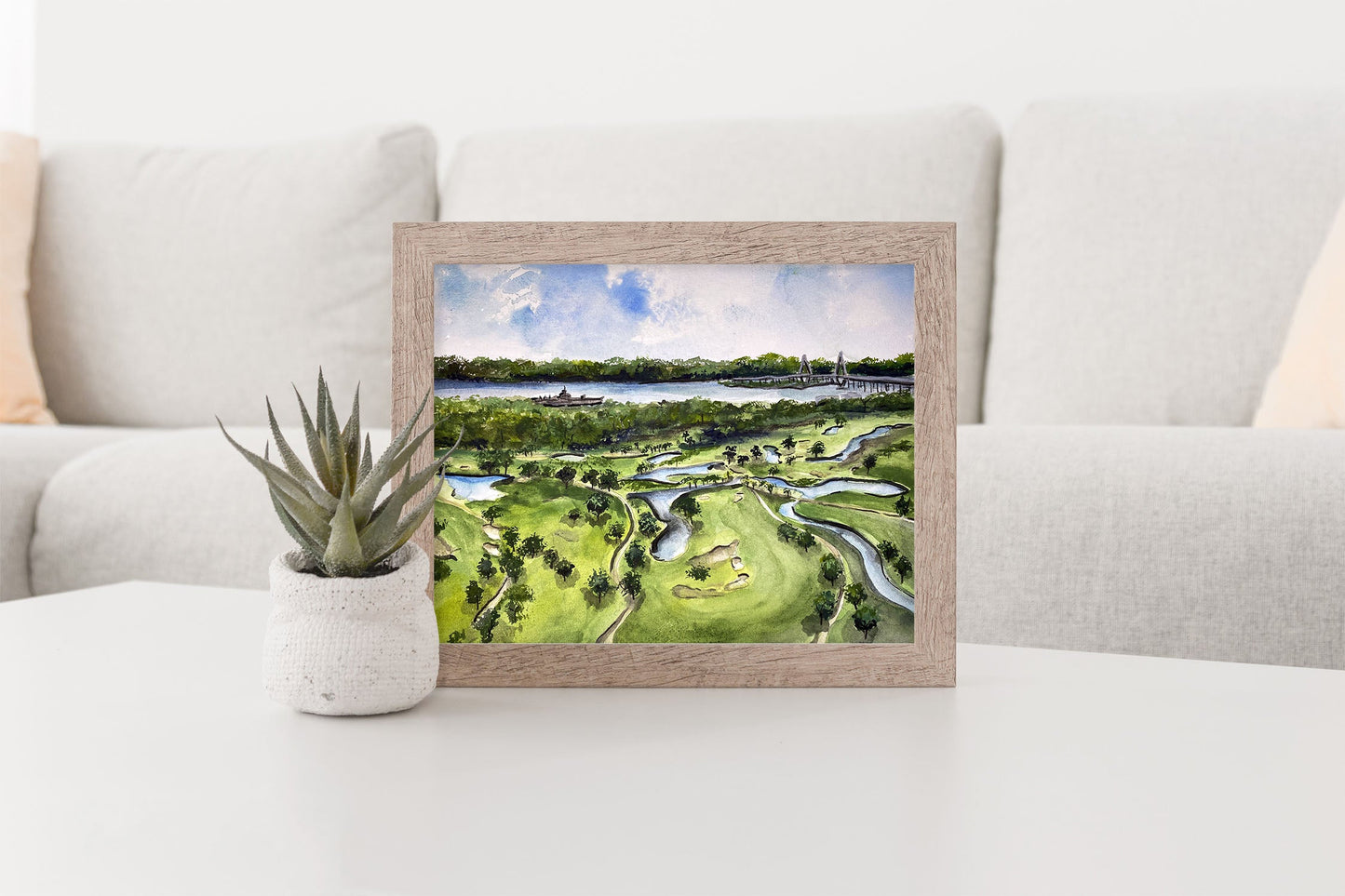 Patriots Point Links- Giclee Print- Charleston, SC