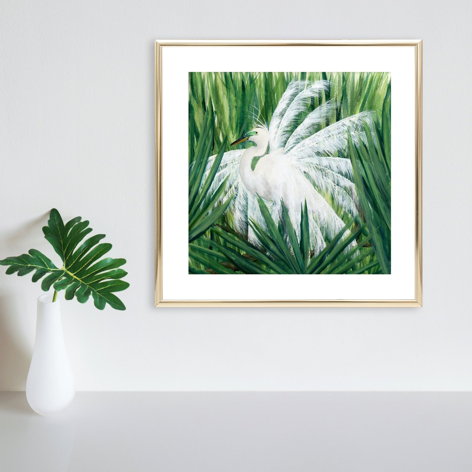 Great Egret Original Watercolor - Riverlight Art Studio