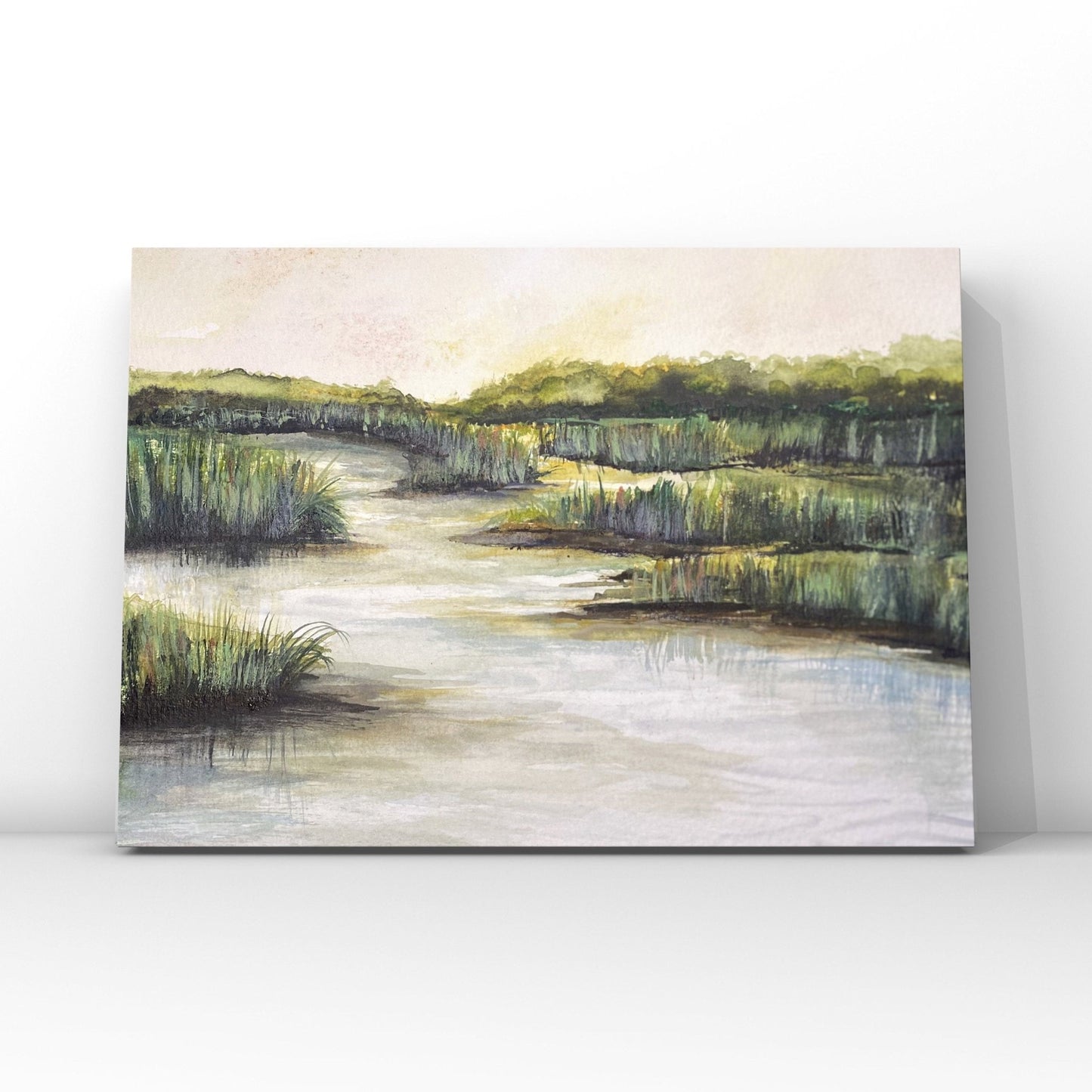Dusk on The River Original Watercolor - Riverlight Art Studio