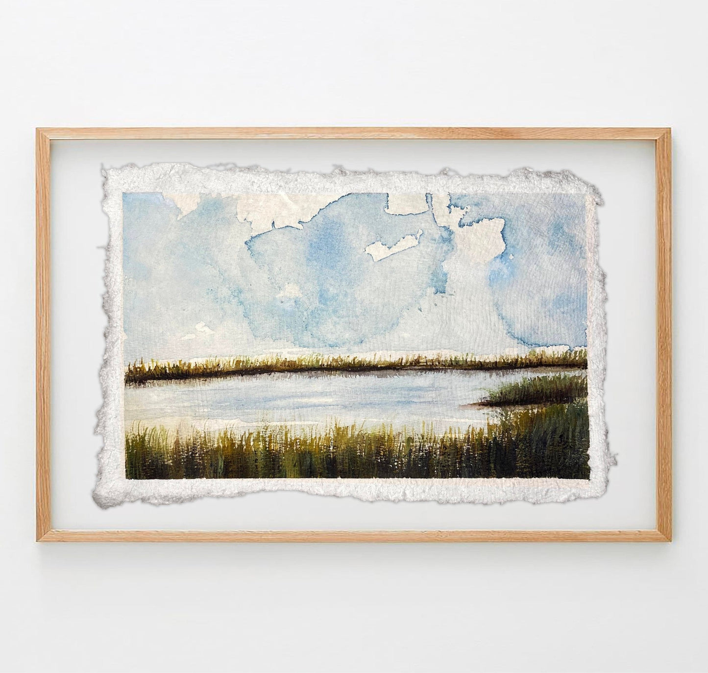 Hobcaw Creek Waterscape Original Watercolor - Riverlight Art Studio