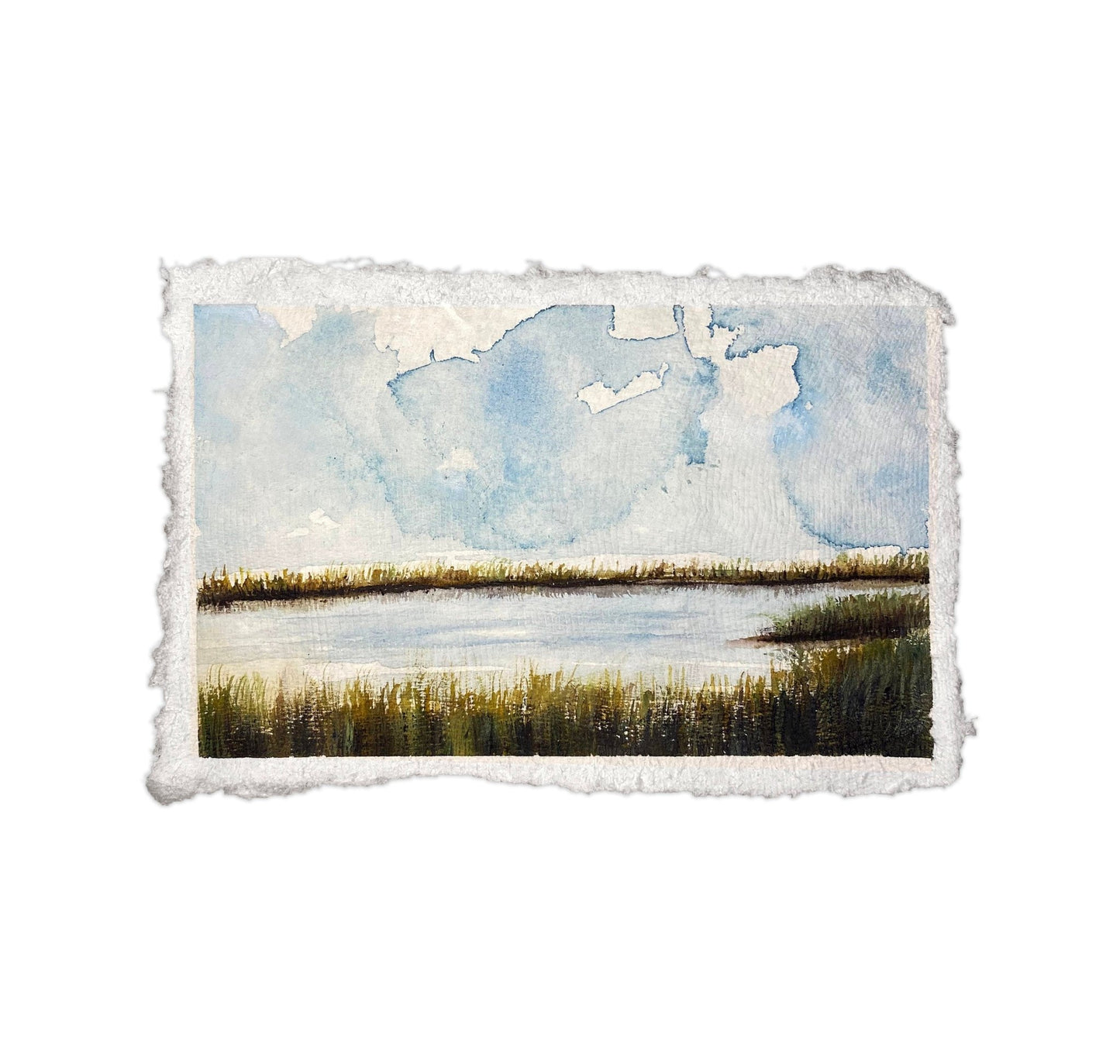 Hobcaw Creek Waterscape Original Watercolor - Riverlight Art Studio