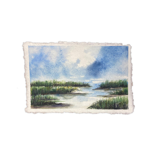 Sullivan's Island Waterscape Original Watercolor